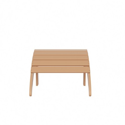 Beige HDPE 5-Piece Outdoor Adirondack Chair Set with Ottomans and Side Table