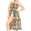 LA LEELA Women's House Daily Routine Evening Wear Mini Strapless Elastic Top Tube Casual Dress Top Backless Midi One Size Multicolored, Fish - 3 of 4