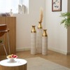 Aukfa Set of 3 White Metal Floor Vases - Large Glazed Decorative Vases for Home Decor, 24", 28.7", 33.5" High - 2 of 4