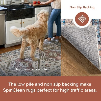 Eleanor 22"x14" Multicolor Synthetic Washable Rectangular Rug