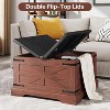 Zevemomo Farmhouse Square Coffee Table with Storage for Living Room, 31" Wood Storage Farmhouse Coffee Tables with Dual Flip-Top Lids, Brown - 3 of 4
