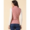 Allegra K Women's Stand Collar Lightweight Gilet Quilted Zip Vest - 4 of 4