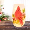 Stony Creek 5.25 In Birds Of Winter Pre-Lit Small Vase Christmas Lighted Glass Accent , Cardinal  Holly Berries (1PC) - 2 of 4