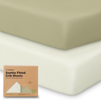 KeaBabies 2pk Soothe Fitted Crib Sheets Neutral, Organic Baby Crib Sheets, Fits Standard Nursery Baby Mattress