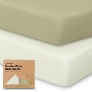 KeaBabies 2pk Soothe Fitted Crib Sheets Neutral, Organic Baby Crib Sheets, Fits Standard Nursery Baby Mattress - 1 of 4