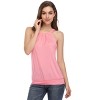 Women's V Neck Tank Tops Drape Wrap Front Pleated Top - 2 of 4