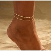 2/3 PCS Gold Waterproof Cuban Link Anklet for Women 14K Gold Plated Non Tarnish Lightweight - 3 of 4
