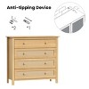 SEVOBAL Utility Storage Cabinets Five Drawer Chest Woven Rattan Detail Modern Storage Living Room Home Office Entryway, Beige, 15.6"*39.4"*37" - 4 of 4
