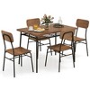 Resenkos Kitchen Table and Chairs Sets,Dining Table Set,5-Piece Table Set for 4 with Metal Frame and Storage Rack-Brown - 4 of 4