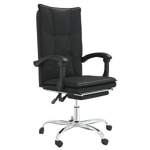 vidaXL Reclining Office Chair - Modern Design Adjustable Height, Durable Faux Leather Upholstery with Metal and Plywood Frame, Black - 1 of 4