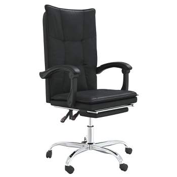 vidaXL Reclining Office Chair - Modern Design Adjustable Height, Durable Faux Leather Upholstery with Metal and Plywood Frame, Black