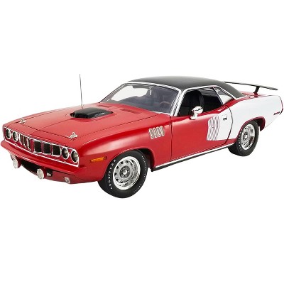 1971 Plymouth Hemi Barracuda Red and White with Black Top "1 of 1" Limited Edition to 1,230 pcs 1/18 Diecast Model Car by ACME