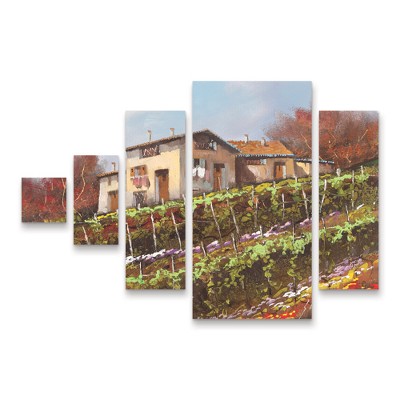 Trademark Fine Art Guido Borelli Casa Nelle Vigne 5 Piece Panel Set Art