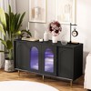 TIRAMISUBEST 4-Drawer Storage Cabinet with Glass Sliding Doors,Multi-Functional Sideboard - 2 of 4