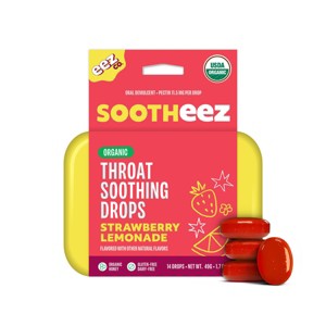 The Eez Co. Sootheez Organic Throat Soothing Drops - Strawberry Lemonade - 14ct - 1 of 4
