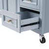 Kumasinova 52" Kitchen Island with Drop Leaf&Spice Rack,Kitchen Cart with Doors&5-Drawer,Rolling Cart with Towel Bar,Kitchen Island on Wheels for Home - 4 of 4