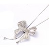 Adjustable Bow Tie Pendant Necklace, Fashion Ribbon Jewelry with Movable Charm - 4 of 4