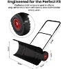 Heavy-Duty Steel Snow Plow, 5-Height Adjustable Handle & All-Terrain Wheels, Adjustable Angle Blade, on Driveways, Sidewalks, and Yards - 3 of 4