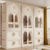 KTMBDW 25.59" Side Wide Folding Wardrobe Cabinet with Door, Portable Closet Organizer with Wheels, Plastic Storage Cabinet for Apartments, Bedroom - 2 of 4