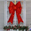 Northlight 26" LED Lighted Red Tinsel Bow Christmas Decoration - 2 of 4