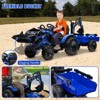 Gravee 3 in 1 Kids 24V Ride on Tractor, Excavator & Bulldozer, Electric Vehicle w/Trailer,Digger,Shovel Bucket,Remote Control,EVA Tires,LED Lights - 4 of 4