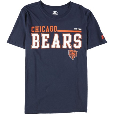 STARTER Mens Chicago Bears Graphic T-Shirt, Blue, Large