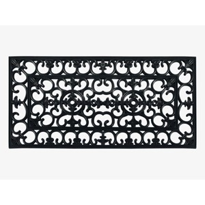 A1HC 100% Rubber Outdoor Doormat, Elegant Scrollwork, 24"x48", All-Weather, Slip-Resistant, Mats for Entryways - 1 of 4