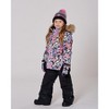 Deux par Deux Girl Two-Piece Play Snowsuit with Allover Print Jacket and Solid Pant Black - 2 of 4