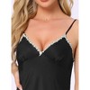 INSPIRE CHIC Women's Silky Floral Lace Satin Side Slit Hem V-Neck Cami Sleeveless Dress - 4 of 4