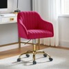 Alex Velvet Height-adjustable Swivel Task Office Chair with Channel-tufted Back and Gold Metal Base | Karat Home - 2 of 4