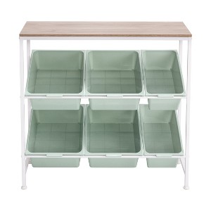 Seville Classics 6-Bin Organizer Cart, 32.5" W x 14.2" D x 30.5" H - 1 of 1