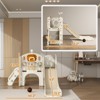 Infurnic Baby Activity Gyms, Toddler Slide Playset with Basketball Hoop and Telescope, Indoor Playground for Kids, Beige, 60.2"*73.2"*43.7" - 4 of 4