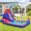 Costway Inflatable Water Slide Park W/ Climb Slide Pool & 2 Swim Rings ...