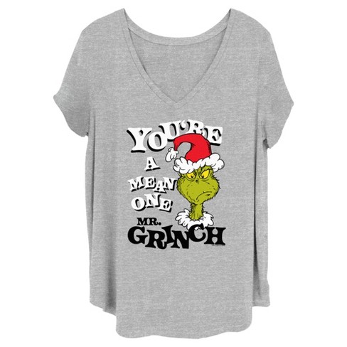 Dr. Seuss Christmas The Grinch You're a Mean One Portrait T-Shirt Target