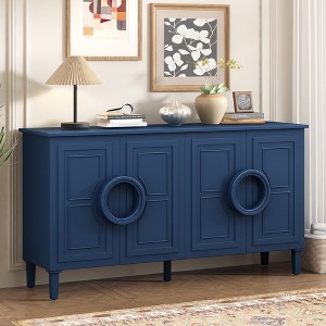 Modern Sideboard Buffet Cabinet, 4-Door Console Storage Cabinet With Round Door Handles, Storage Buffet Furniture - 1 of 4