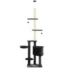Adjustable Floor to Ceiling Cat Tree Tower with Condo,Perches,Scratching Posts and Rope,Multi Level Activity Center - LAOTIES - 3 of 4