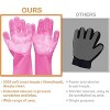 Paaaawaters 1 set Pink blue dishwashing gloves, suitable for housework, kitchen, durable silicone - 4 of 4