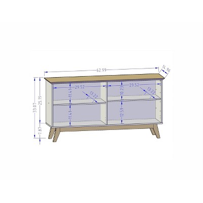 Yonkers Rustic Brown Mid-Century Modern Sideboard