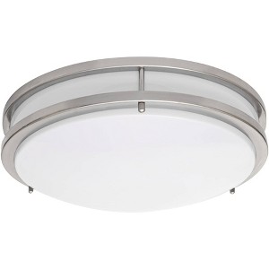 Zaire Brushed Nickel 10" Wide Flushmount LED Ceiling Light - 1 of 1