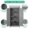 68-Inch(5.67ft) Outdoor Garden Wooden Storage Shed With 4-tier Shelves, Metal Rooftop Weather Resistant Utility Shed - 4 of 4