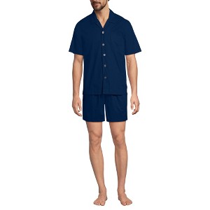 Lands' End Men's Short Sleeve Essential Short Sleep Set - 1 of 3