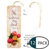 Restores My Soul Floral Pattern Cream Cardstock Tassel Bookmark Tags, Pack of 12 - 2 of 2