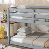Okak Twin Over Twin Bunk Bed with Ladder & Safety Guardrail Solid Rubber Wooden Loft Bed with Strengthened Slats for Kids Easy Assemble, Gray - 2 of 4