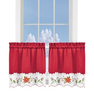 Collections Etc Poinsettia Curtains - 1 of 4