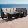 Courtyard Casual Cheshire 5 pc Chow Dining Recline Sectional Set with Extra Armless Middle - 2 of 4