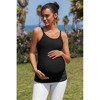 Attraco Women's Maternity Tank Tops with Built in Bra Ribbed Pregnancy Clothes Adjustable Straps - 2 of 4