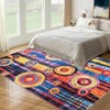 Extra Large Rugs 10x13 Machine Washable Abstract Area Rug Colorful Non Slip Geometric Rug Low Pile Thin Soft Floor Cover Foldable Carpet - 3 of 4