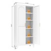 Chic Crate 71'' 2 Shapely-Door Metal Cabinet – Adjustable Shelves for Bedroom/Living/Kitchen (White) - 2 of 4