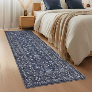 Washable Rug Vintage Rug with Non Slip TPR Backing, Traditional Oriental Carpet - 1 of 4