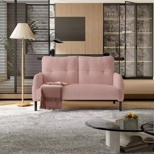 2-Seater Sofa Loveseat Upholstered Couch with Side Pockets - ModernLuxe - 1 of 4